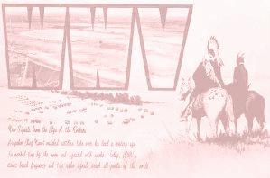 | WWV QSL Card, two Indian Chiefs on horseback overlooking the plains. |